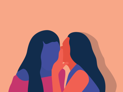 Two Women Talking Illustration